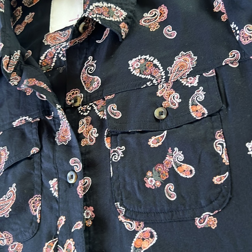 Paisley Print Cotton Blend Tiered Mini Boho Cottage Dress | S - Picture 6 of 10